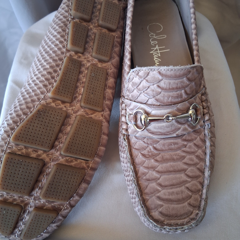 Cole Haan Women's Textured Brown Loafers - Picture 3 of 5